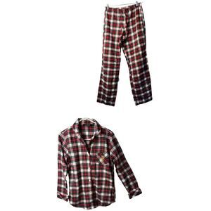 Lauren Ralph Lauren Black Label Pajamas Womens Size S Red Plaid Flannel 2 Piece